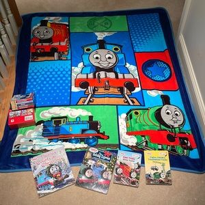 Thomas the Tank Train Bundle - fleece throw blanket, board book sets, PBK towel
